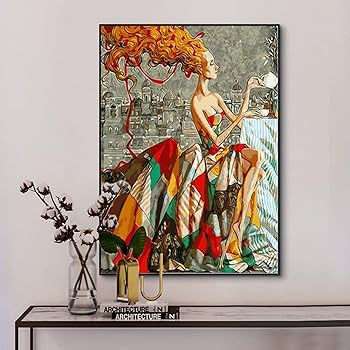 Amazon｜ポスターとプリント北欧の復元古代スタイルの肖像画キャンバス